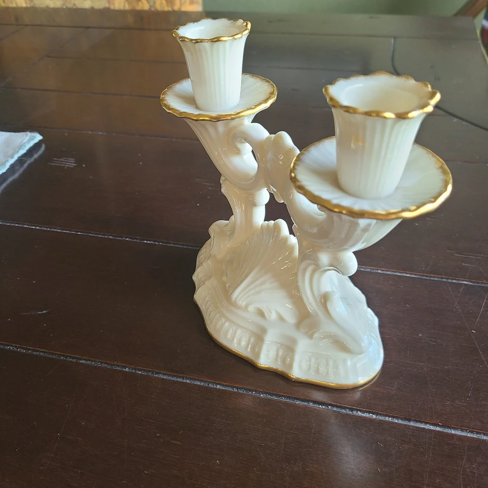 Lenox Aquarius double candlestick holder